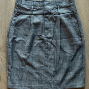 Vero Moda Charcoal Checkered Pencil Skirt